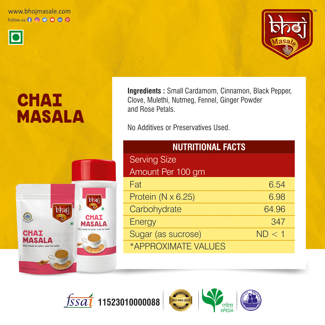 Chai Masala - PET JAR 500g (Net 450g)