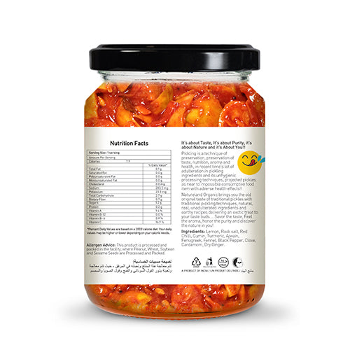 Organic Lemon Pickle 350 Gm