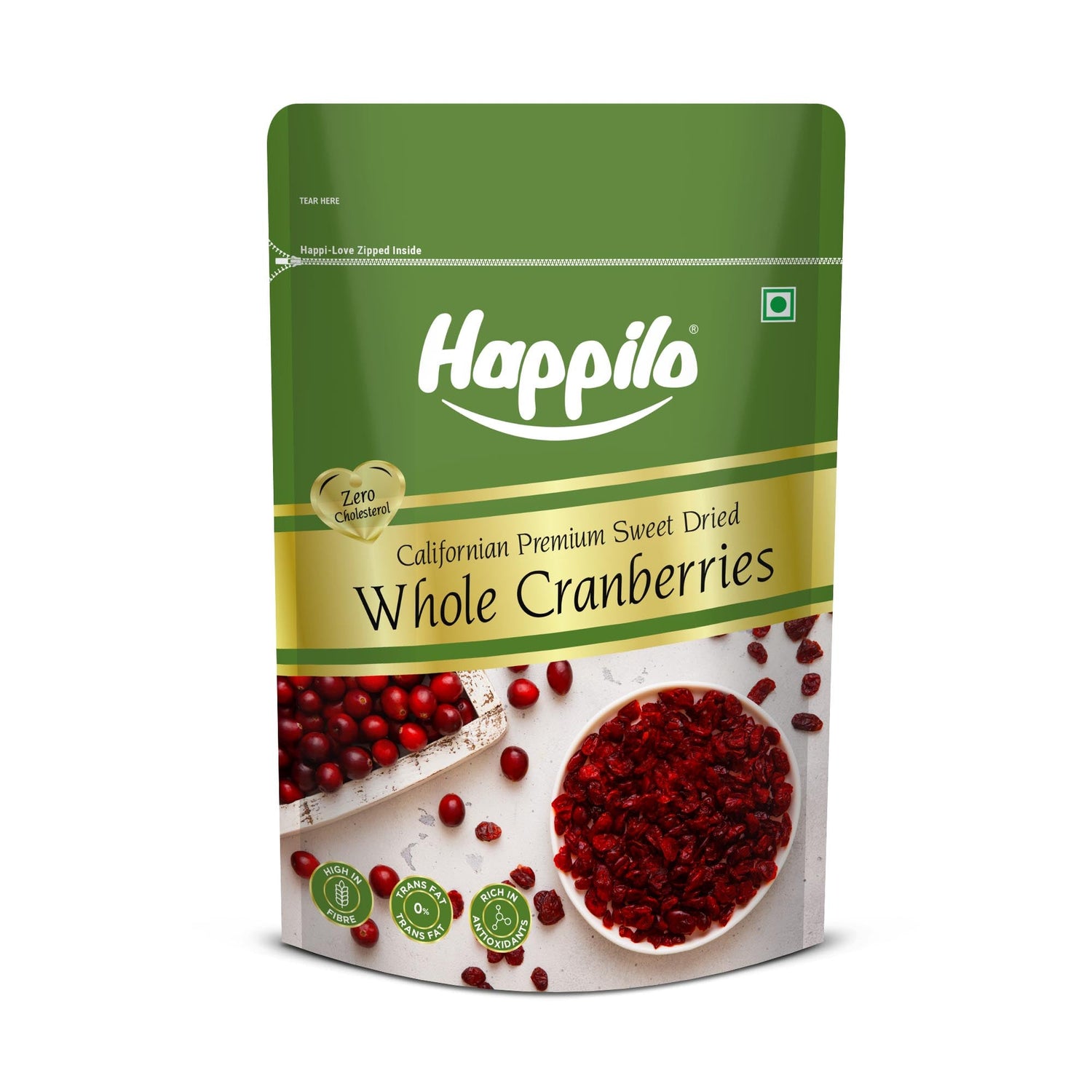 Happilo Premium Californian Dried Whole Cranberries