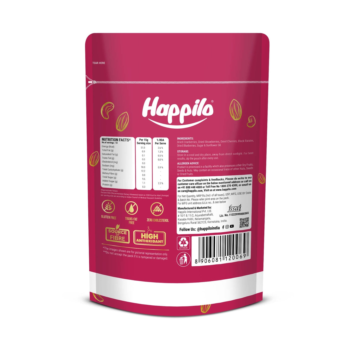 Happilo Healthy & Sweet Premium Dried Berries Mix