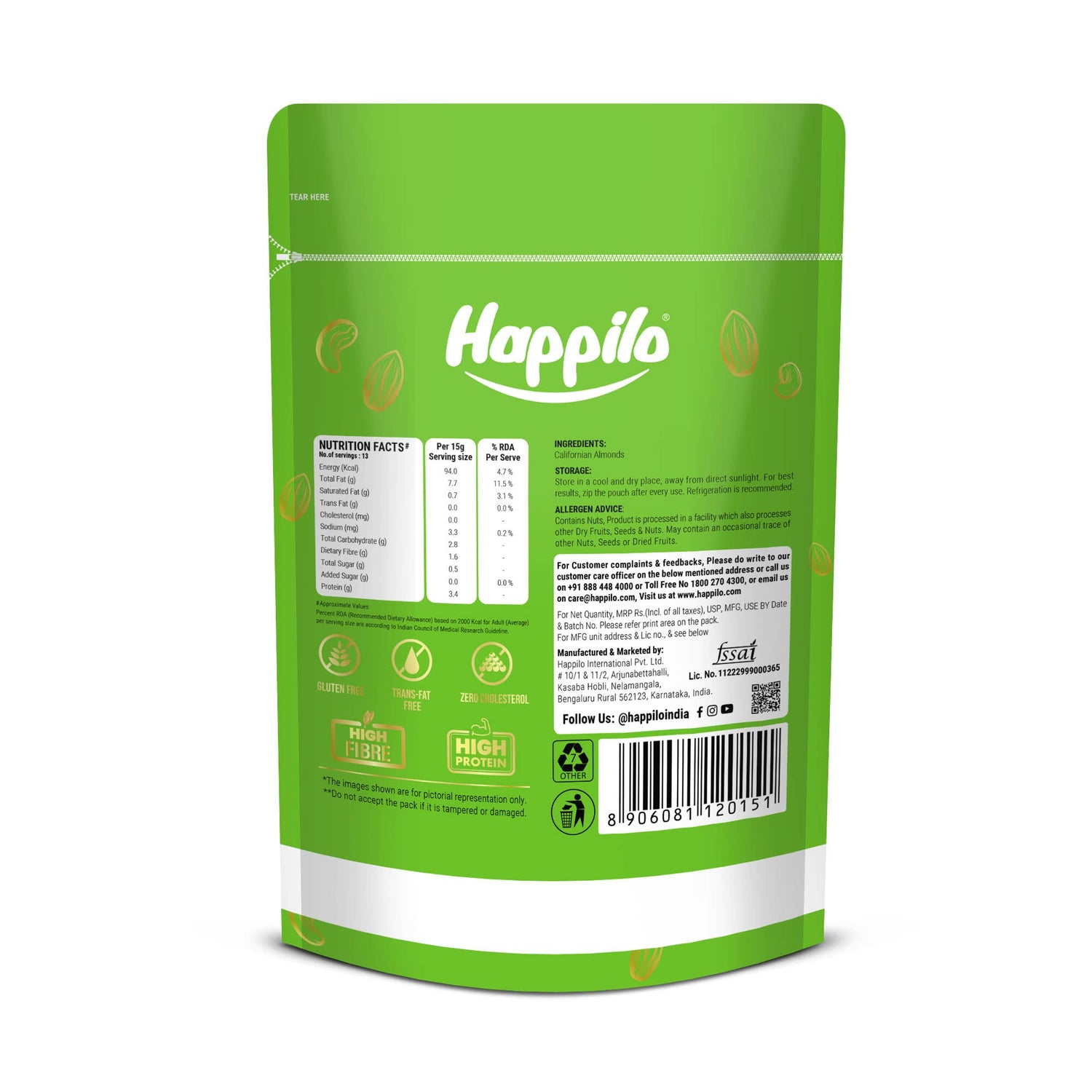 Happilo 100% Natural Premium California Almonds