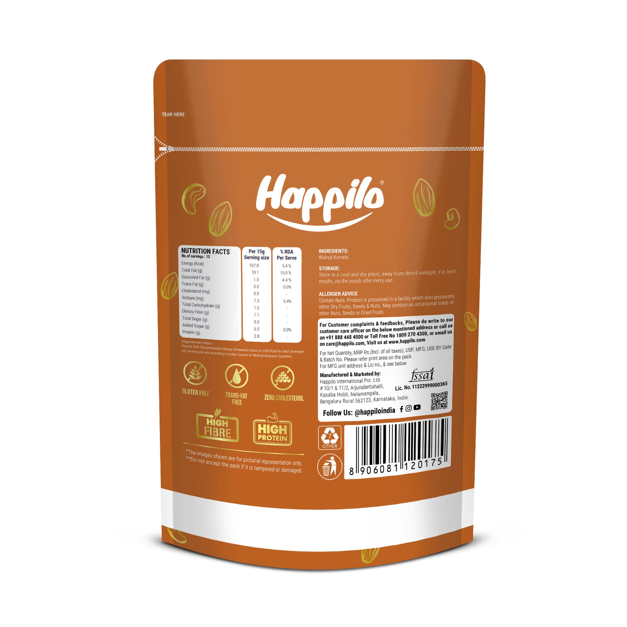 Happilo 100% Natural Deluxe Kashmiri Walnut Kernels