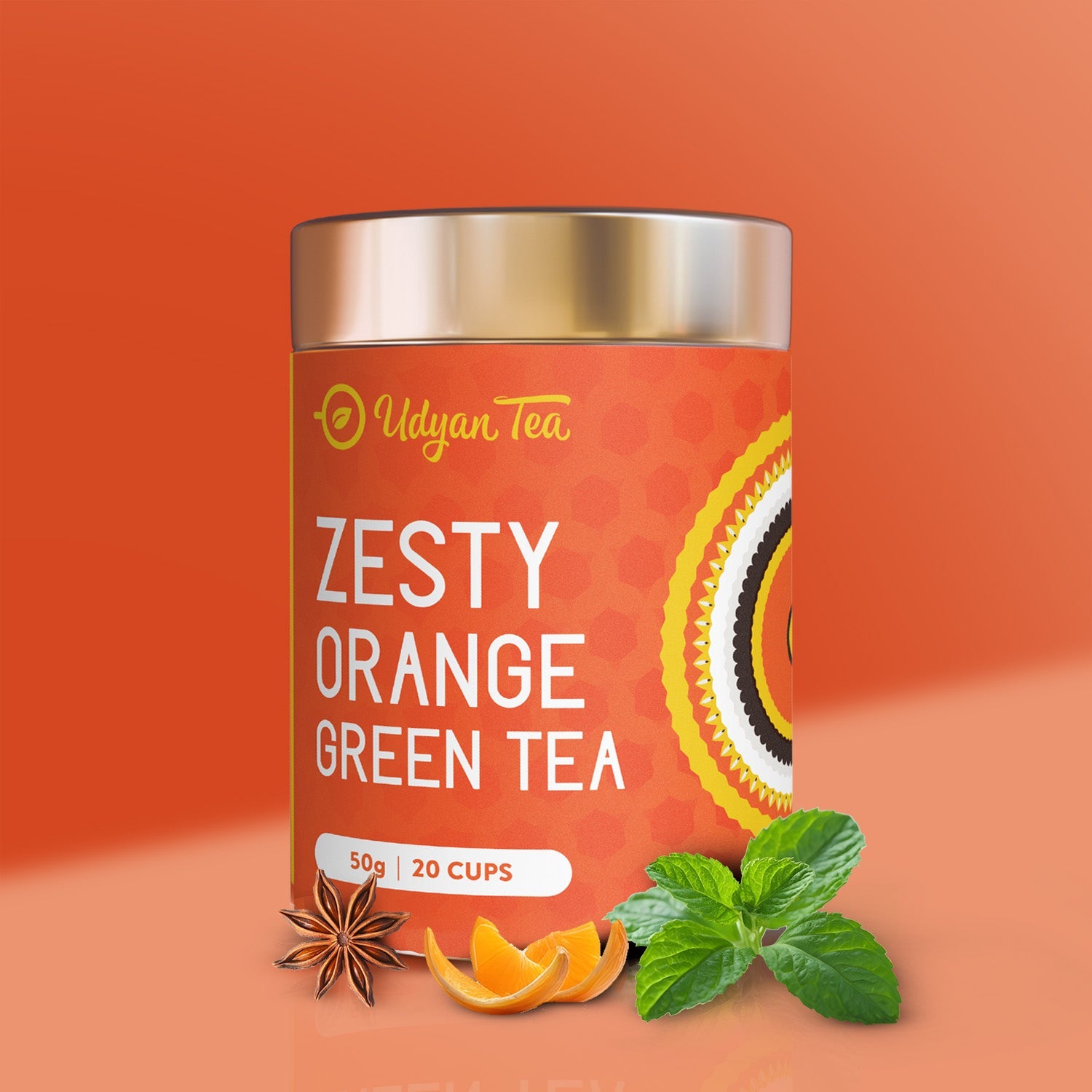 Udyan Tea Zesty Orange Green Tea - Veeha Foods