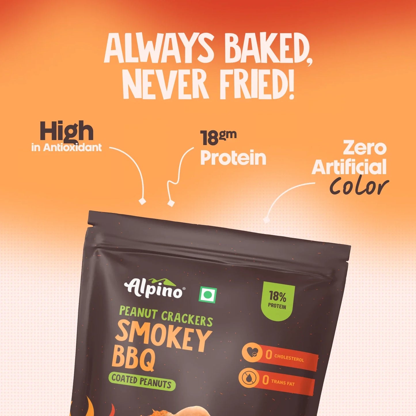 Alpino Peanut Crackers Smokey BBQ 600g (Pack Of 3)