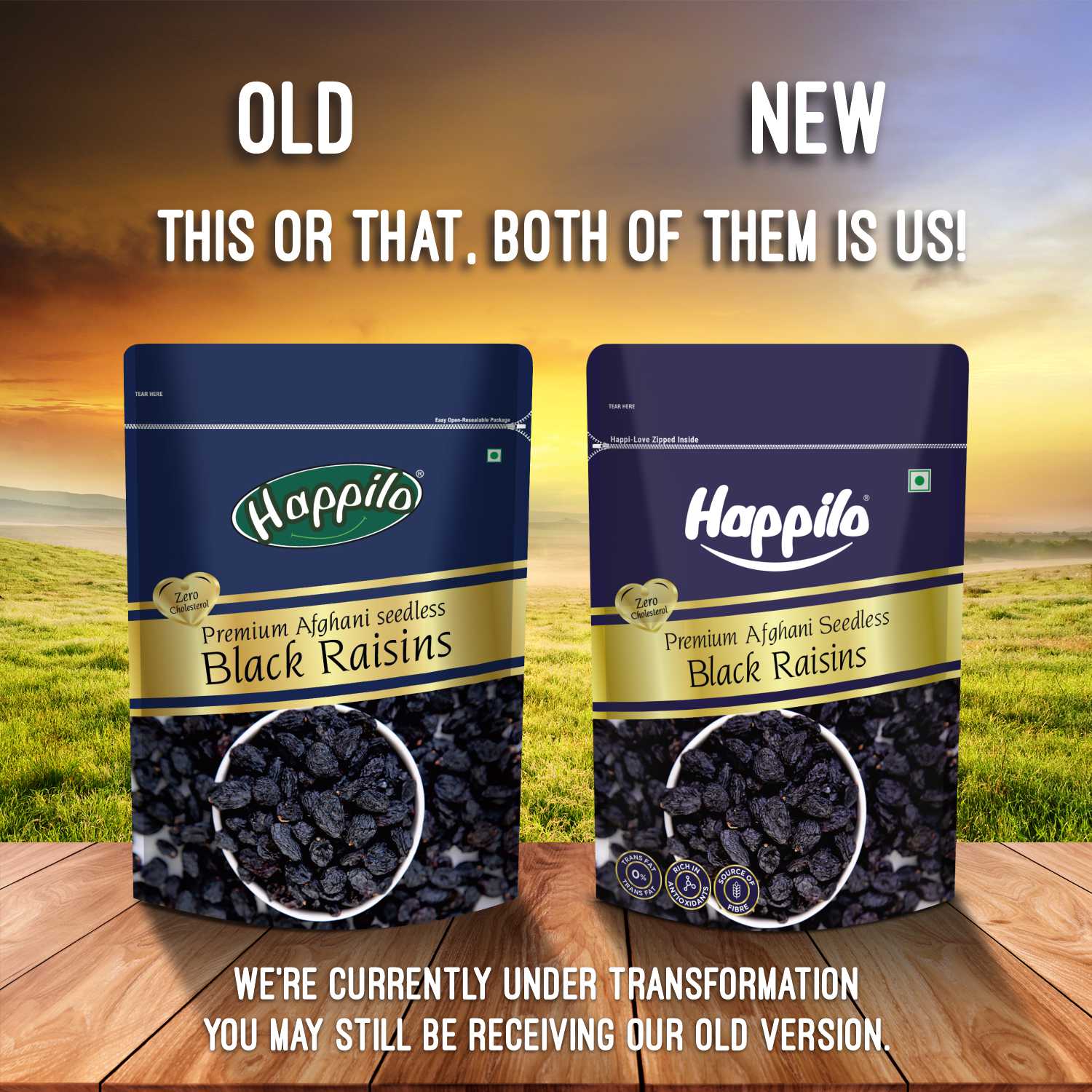 Happilo Premium Afghani Black Raisins Seedless - Veeha Foods