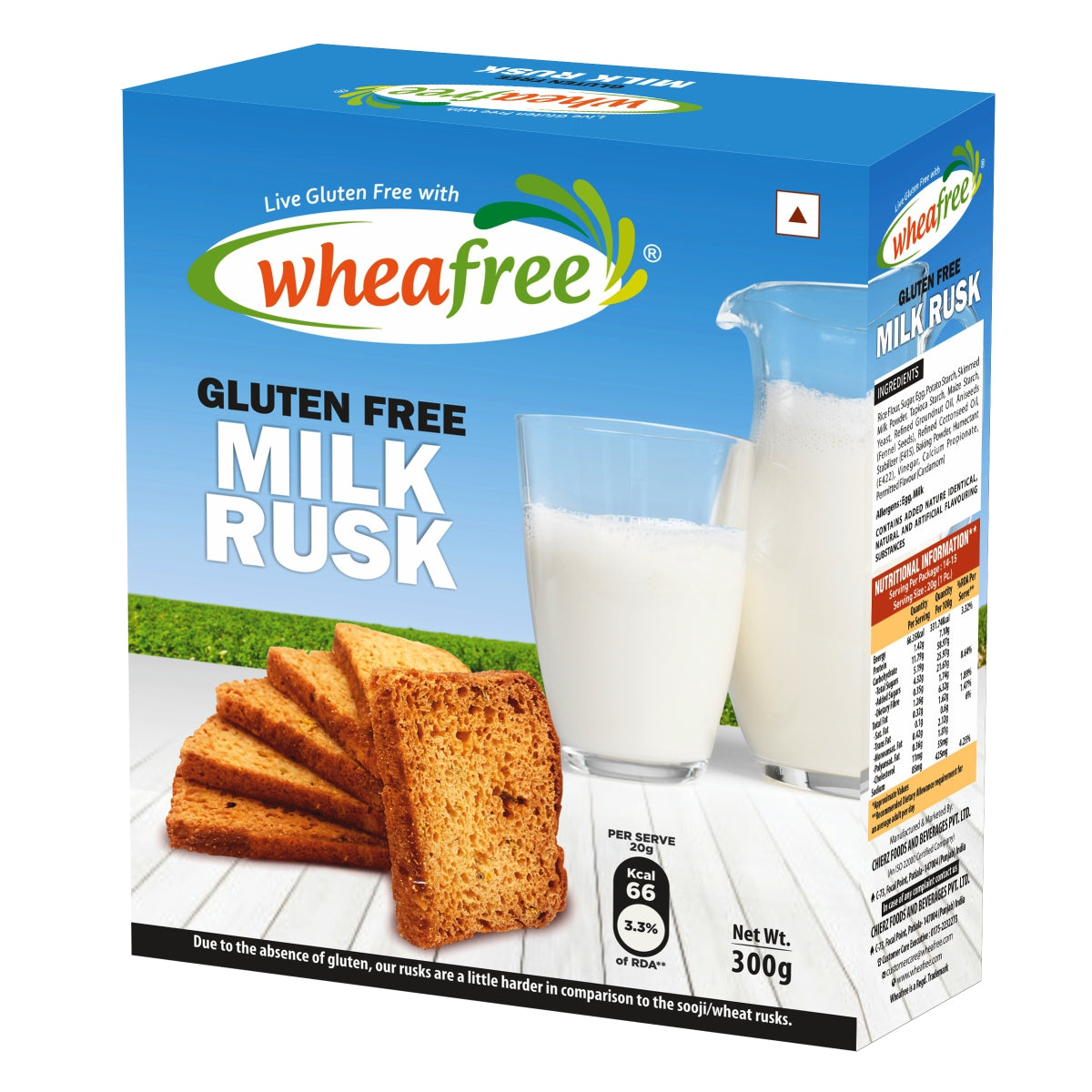 Wheafree Gluten Free Milk Rusk - Non-Veg - 300 gms - Veeha Foods