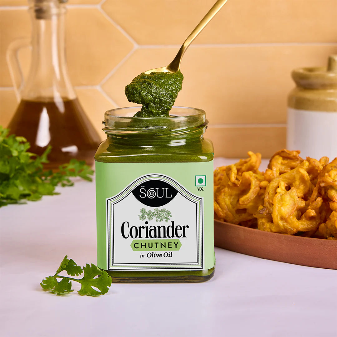 Coriander Chutney in Olive Oil