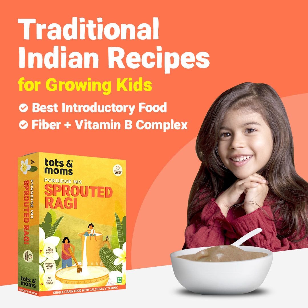 Tots and Moms Sprouted Ragi Powder - 200 gms - Veeha Foods