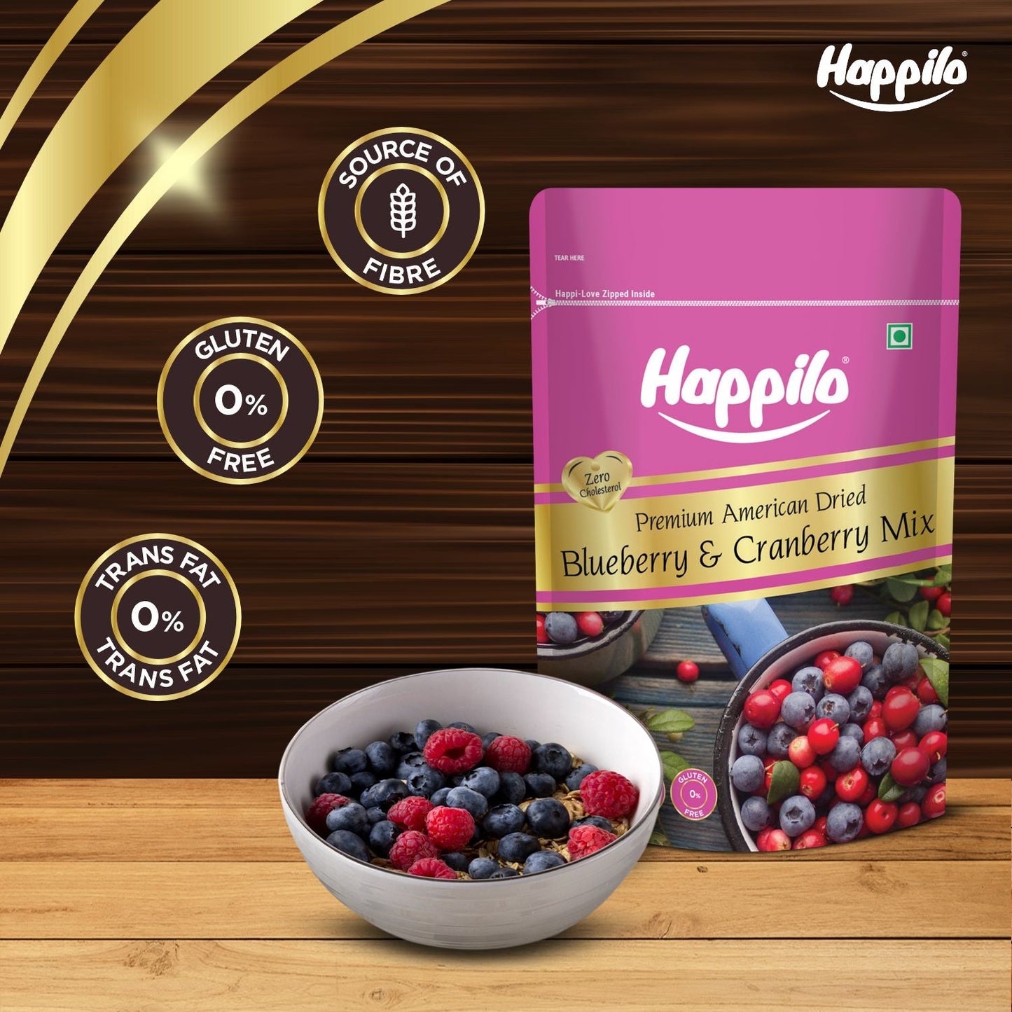 Happilo Premium Dried Blueberry Cranberry Duet