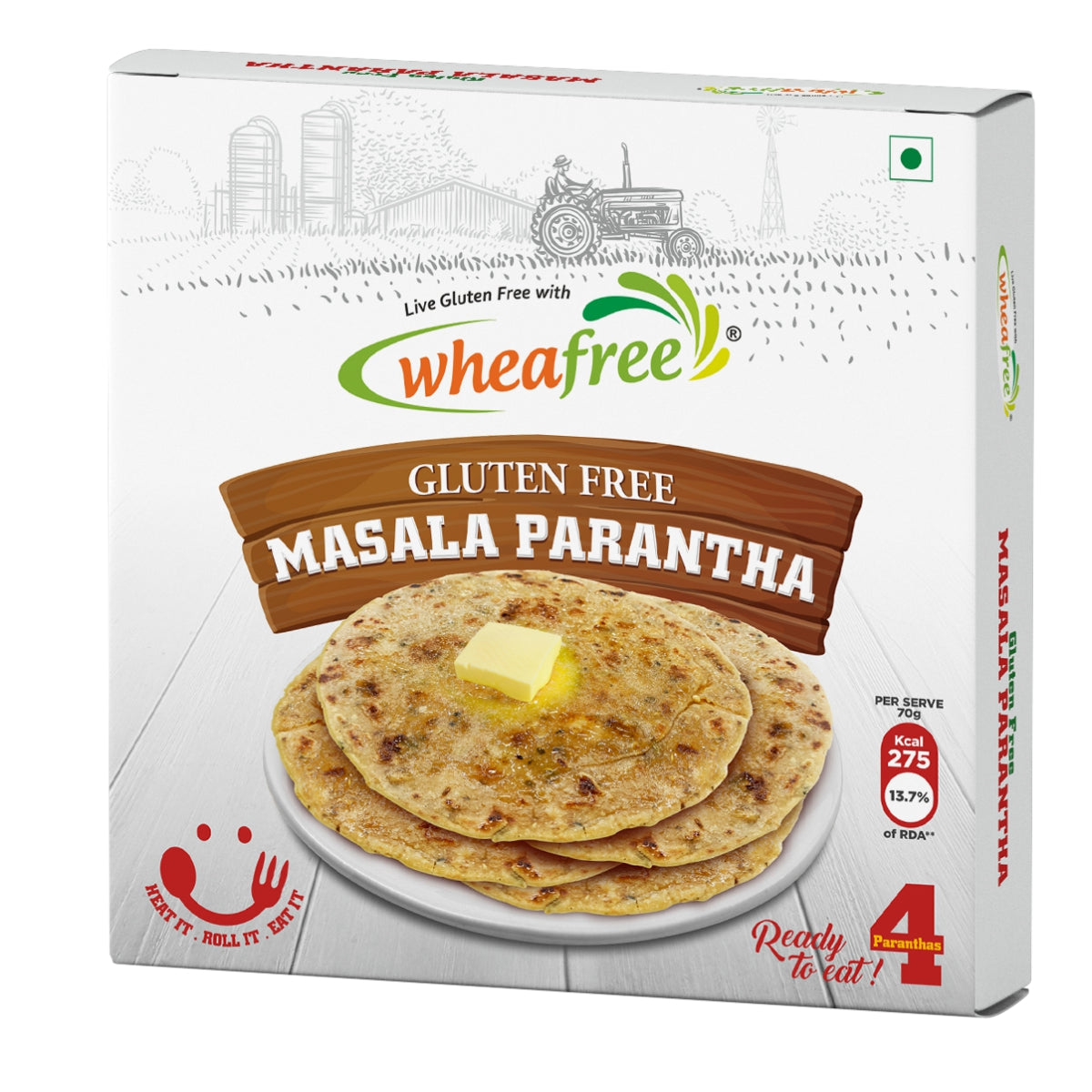 Gluten Free Ready to Eat Masala Parantha (4Pc)