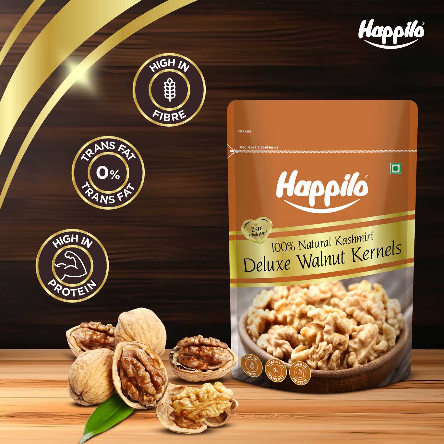 Happilo 100% Natural Deluxe Kashmiri Walnut Kernels