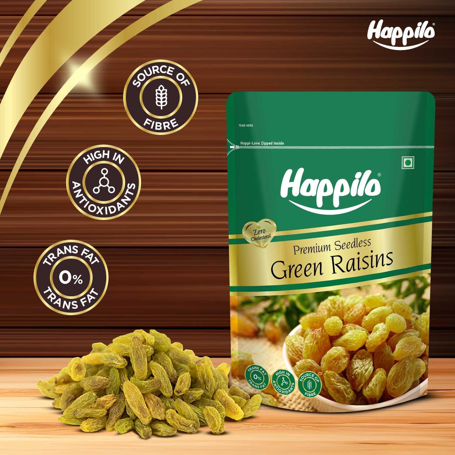 Happilo Premium Seedless Green Raisins