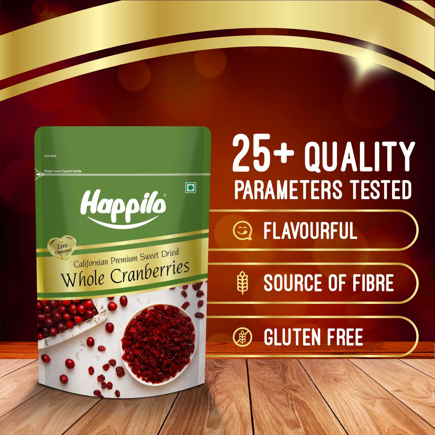 Happilo Premium Californian Dried Whole Cranberries