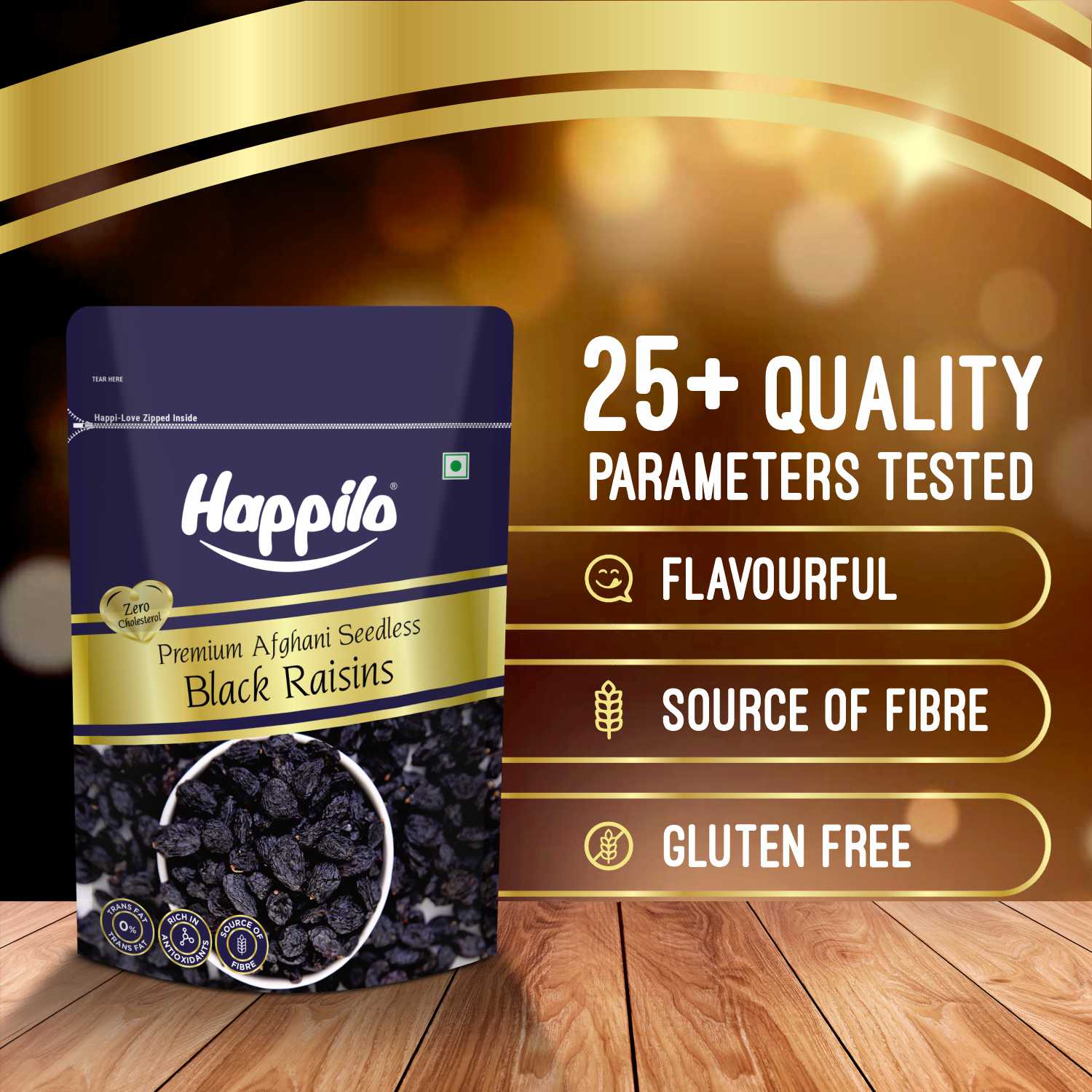 Happilo Premium Seedless Afghani Black Raisins