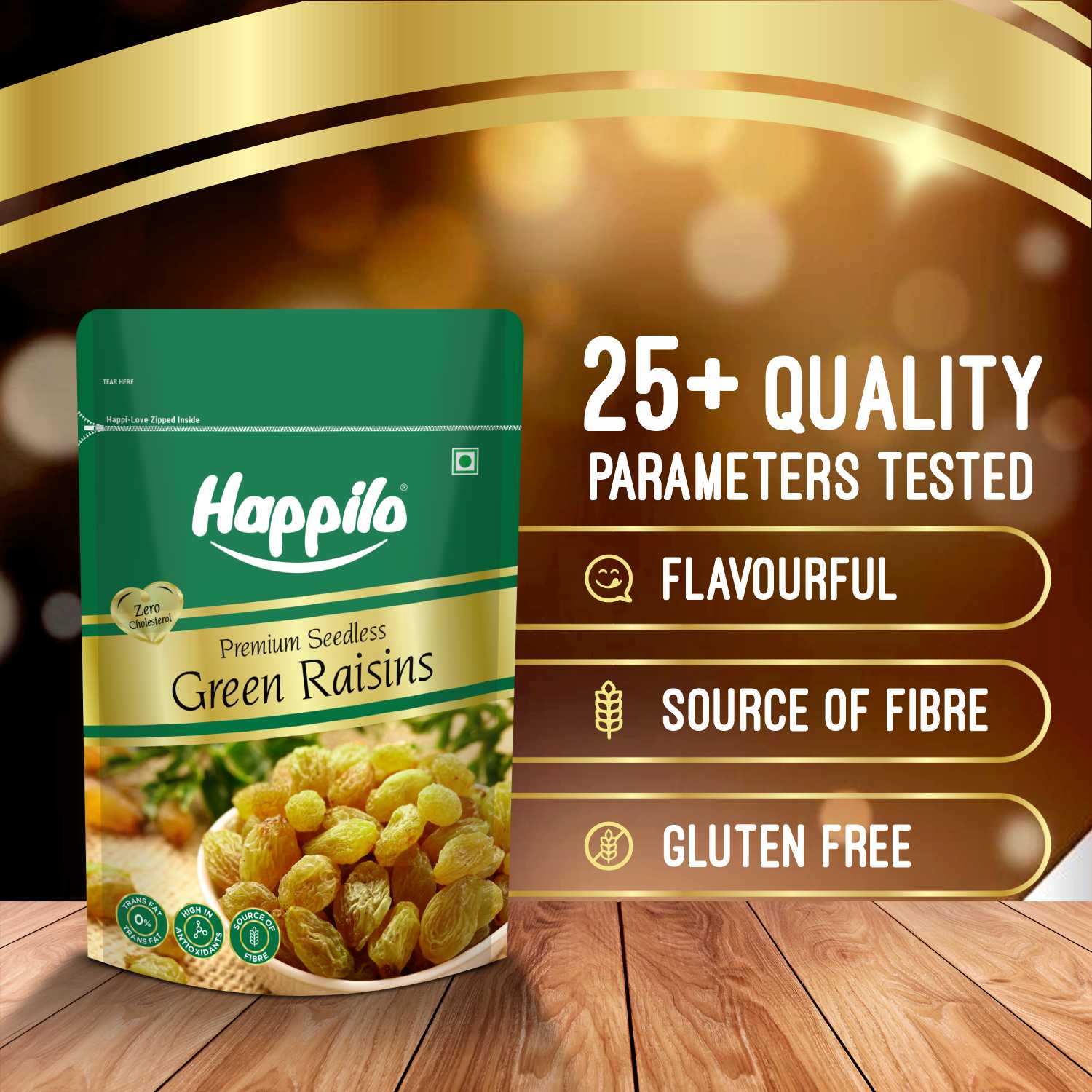 Happilo Premium Seedless Green Raisins – Veeha Foods