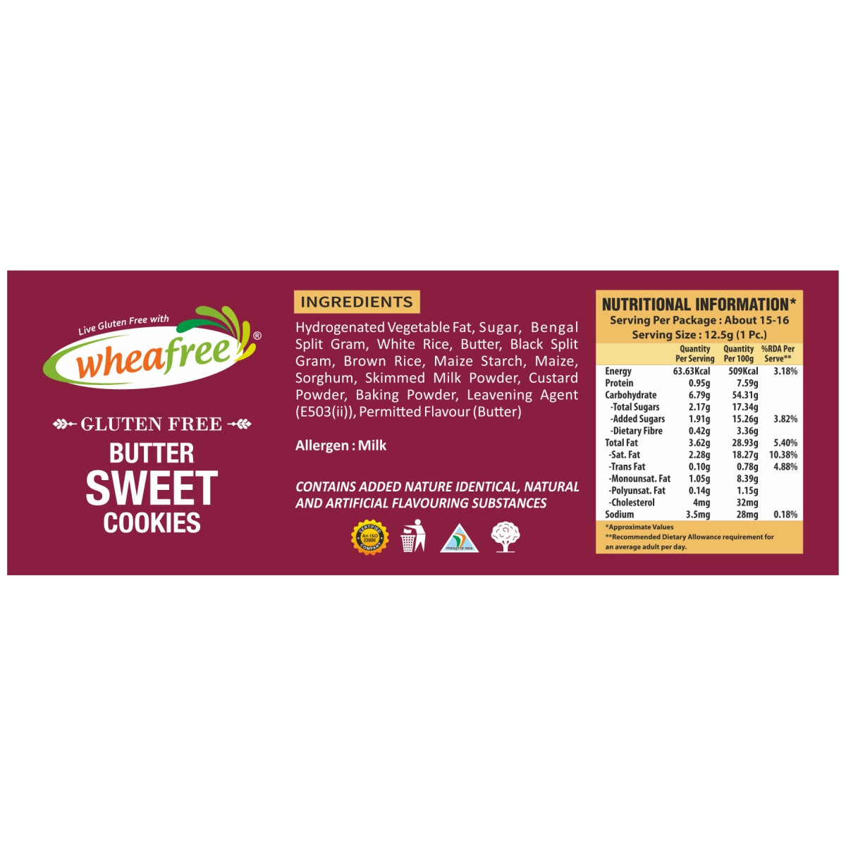 Gluten Free Butter Sweet Cookies- 200g