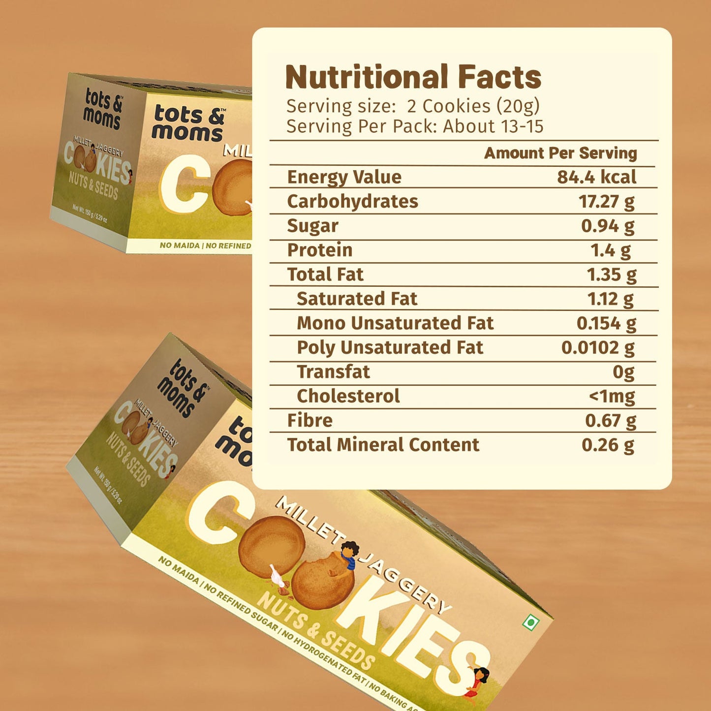 Nuts & Seeds | Millet & Jaggery Cookies - 150g