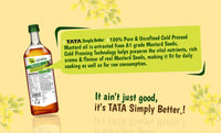 TATA SIMPLY BETTER MUSTARD OIL 1L 100% PURE and UNREFINED COLD PRESSED OIL