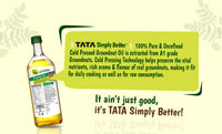 TATA SIMPLY BETTER GROUND NUT OIL 1L 100% PURE and UNREFINED COLD PRESSED OIL