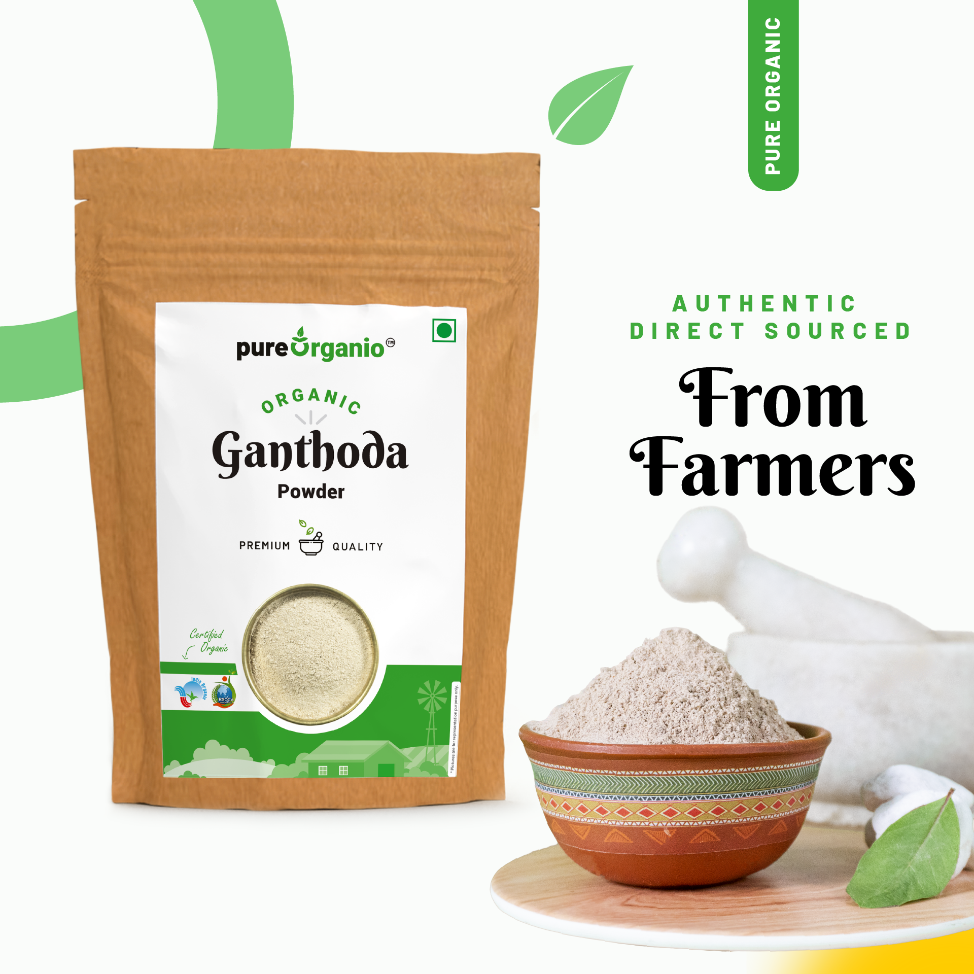 Pure Organio Organic Ganthoda Powder Peepramul - Veeha Foods