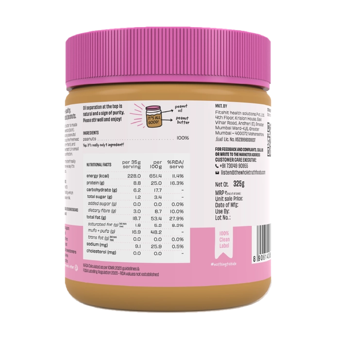 CRUNCHY- Unsweetened Peanut Butter