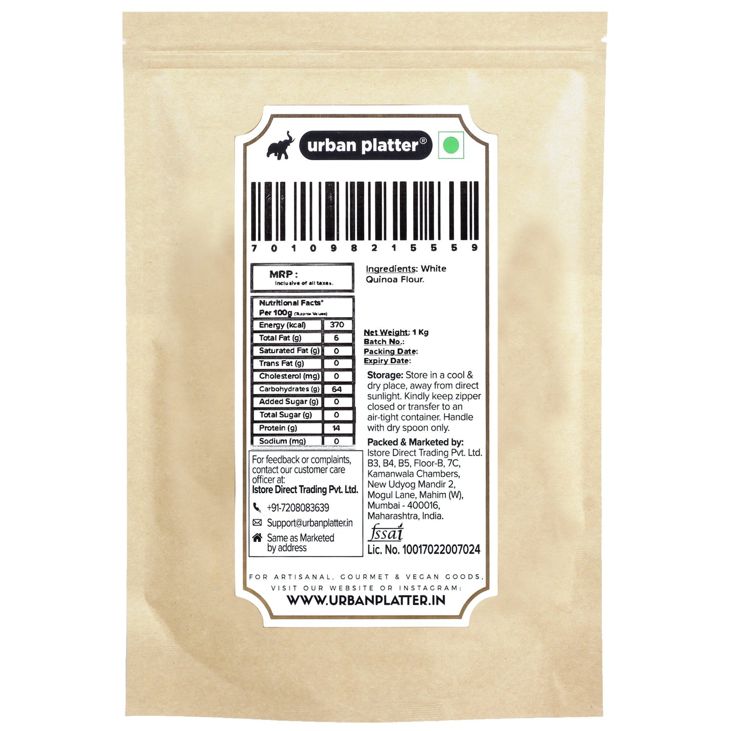 Urban Platter White Quinoa Flour - 1 kg