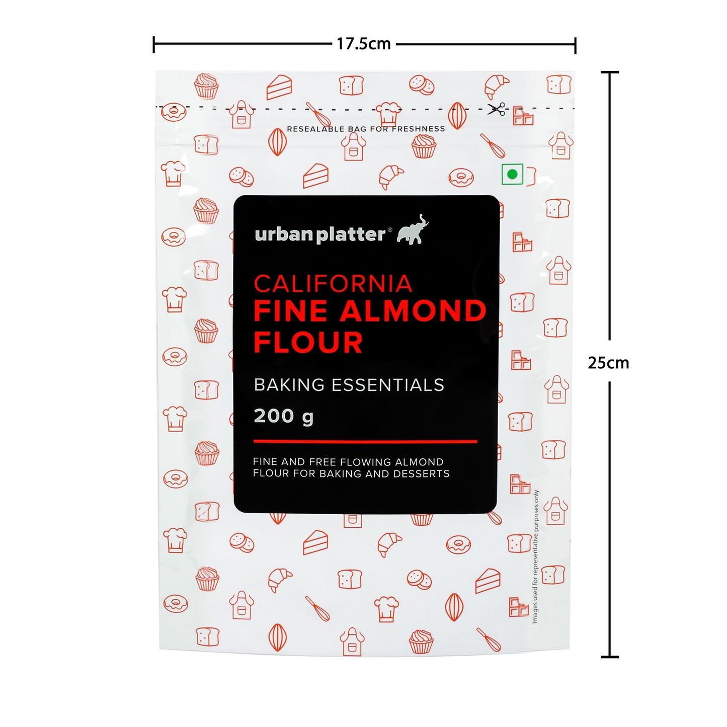 Urban Platter California Fine Almond Flour - 200 gms