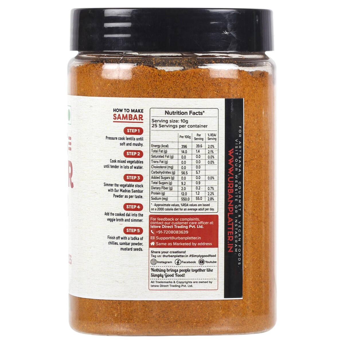 Urban Platter Madras Sambar Powder - 250 gms