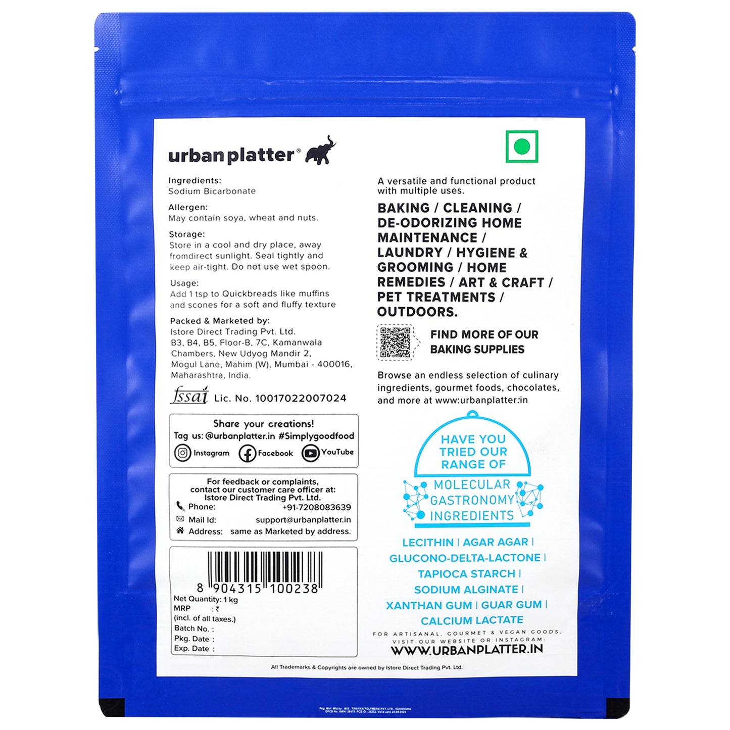 Urban Platter Baking Soda - 1 kg