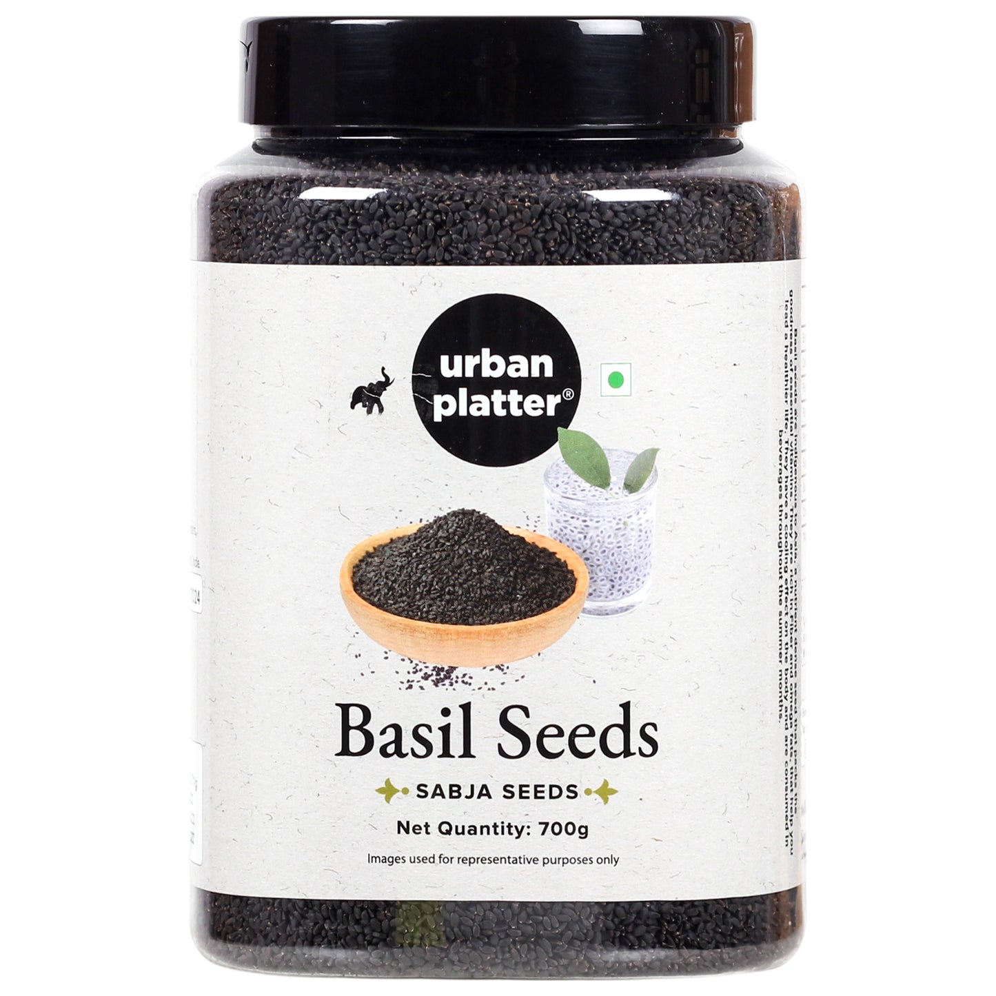 Urban Platter Basil Seeds (Sabja) Jar - 700 gms