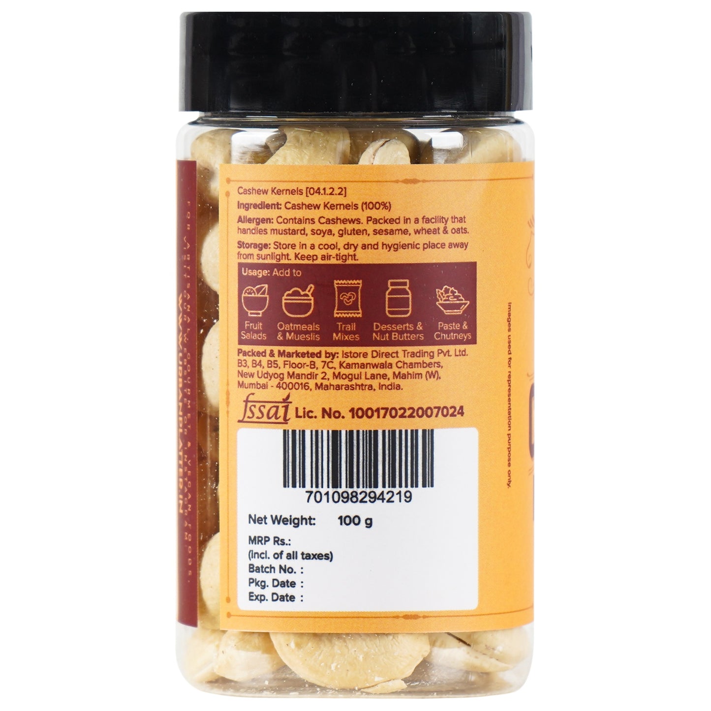 Urban Platter Goan Cashew Kernels (Grade W320) - 100 gms