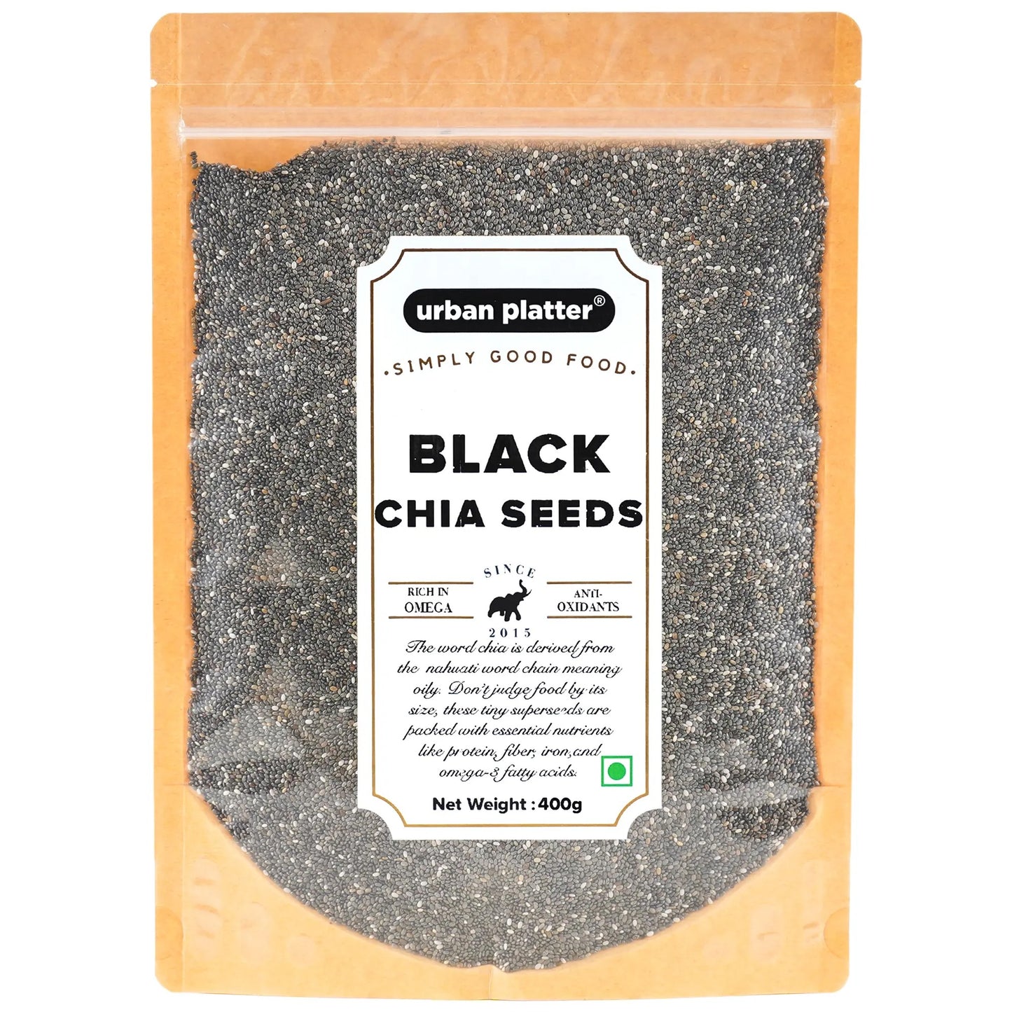 Urban Platter Black Chia Seeds - 400 gms