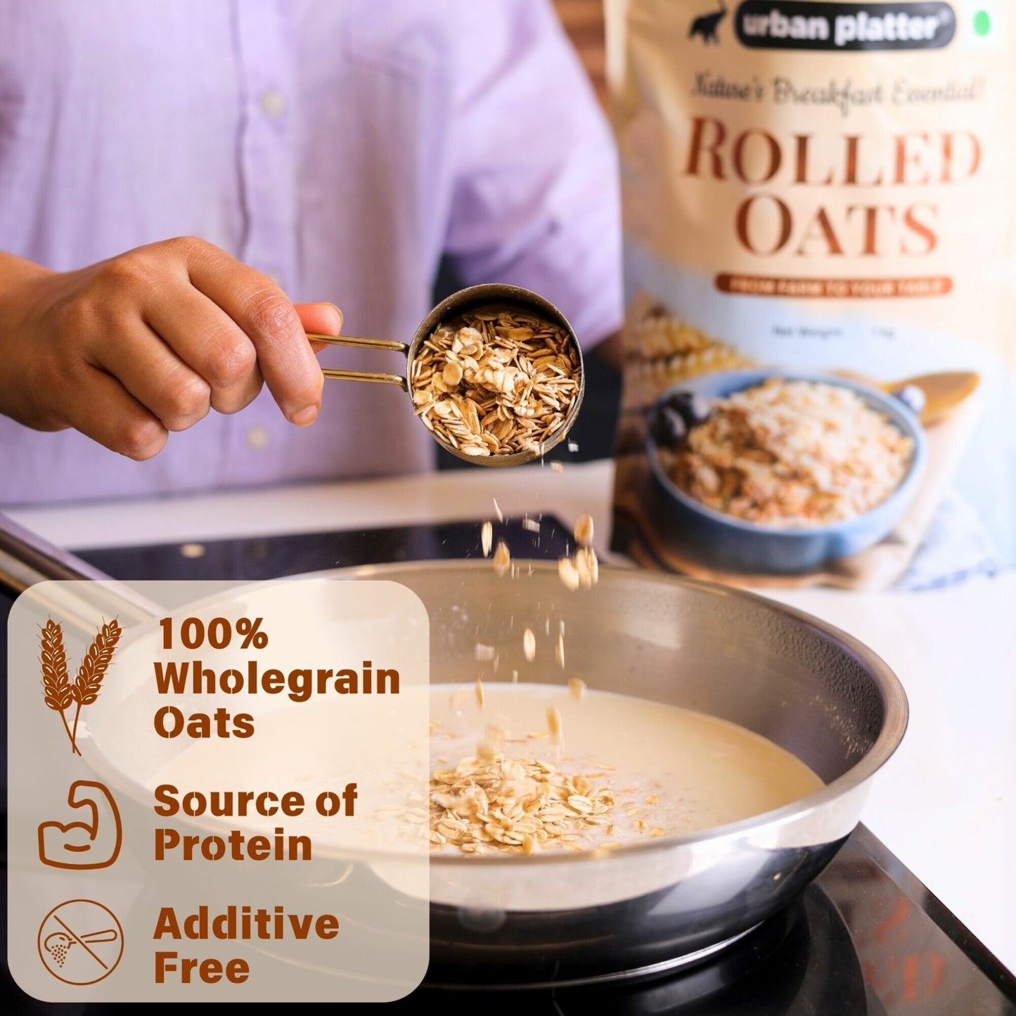 Urban Platter Rolled Oats - 500 gms