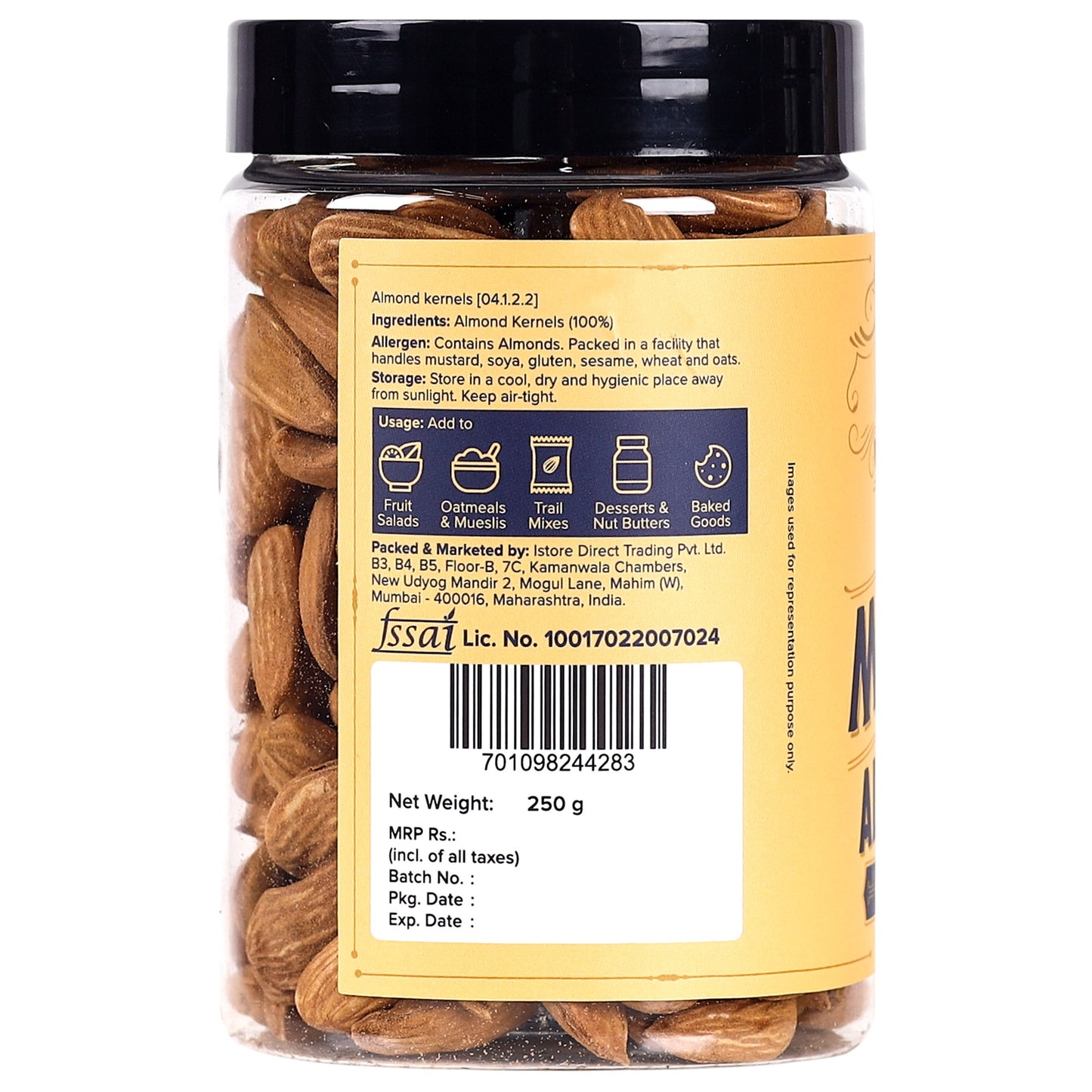 Urban Platter Mamra Almonds - 250 gms