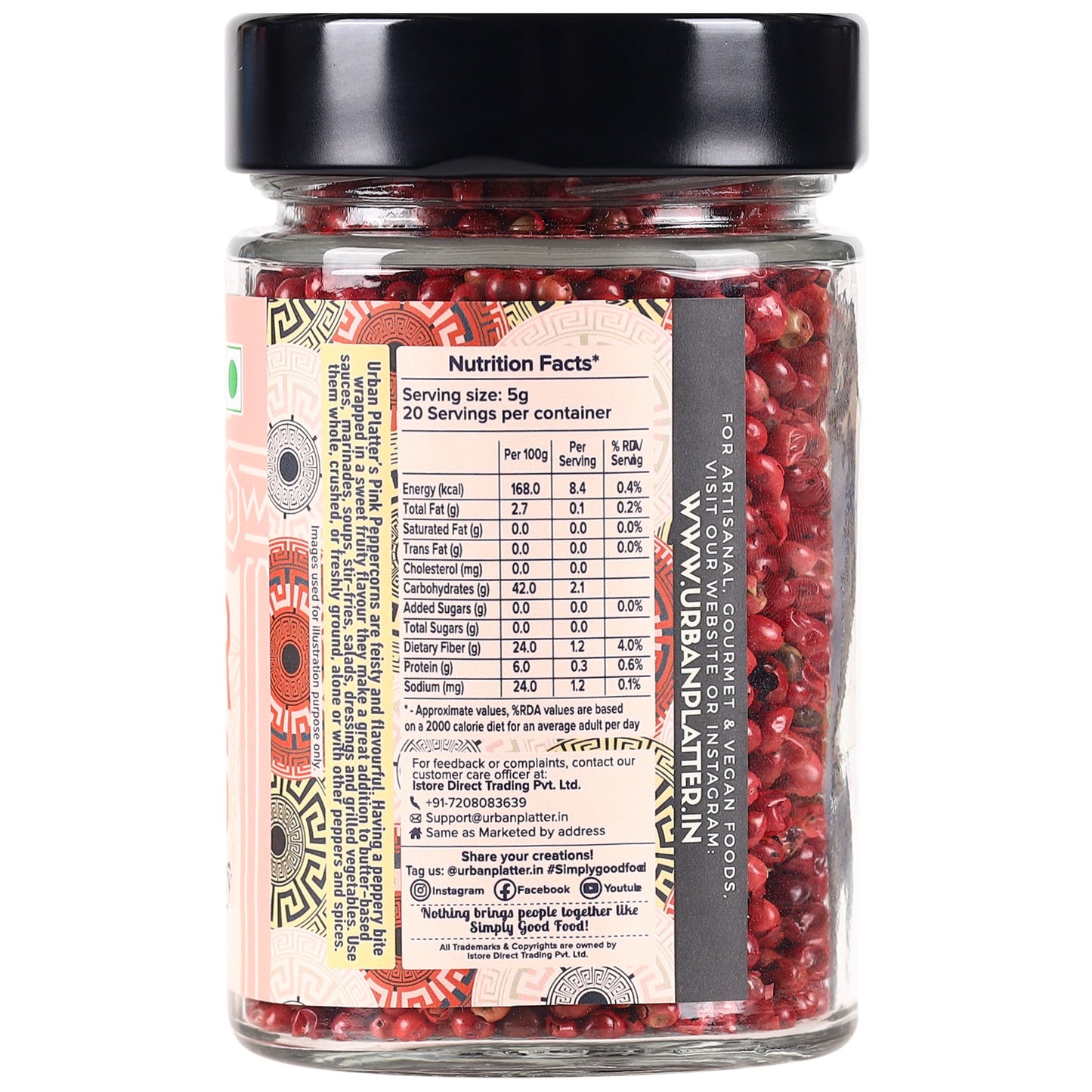 Urban Platter Whole Pink Pepper Corns - 100 gms