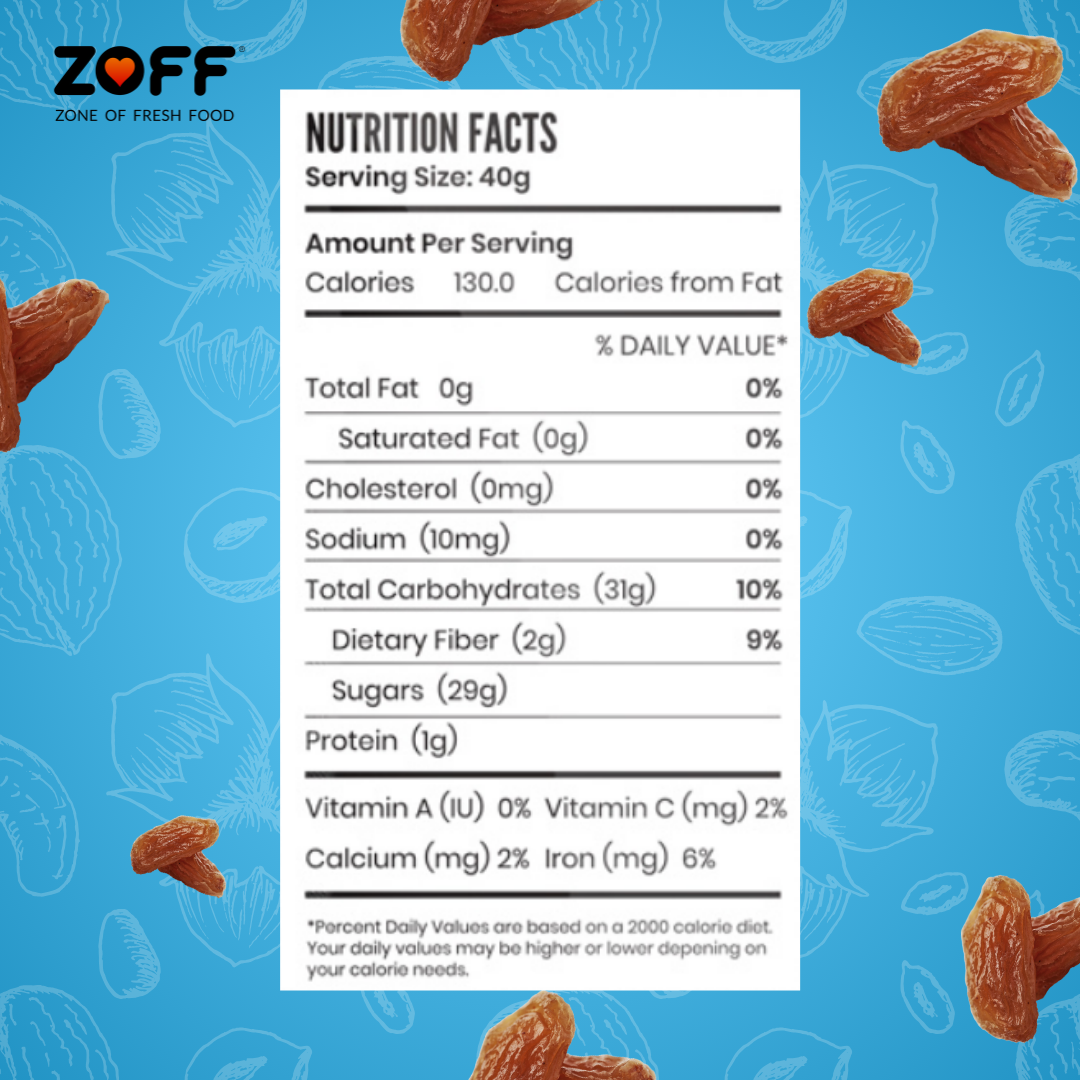 Zoff Green Raisins  Net weight -250g