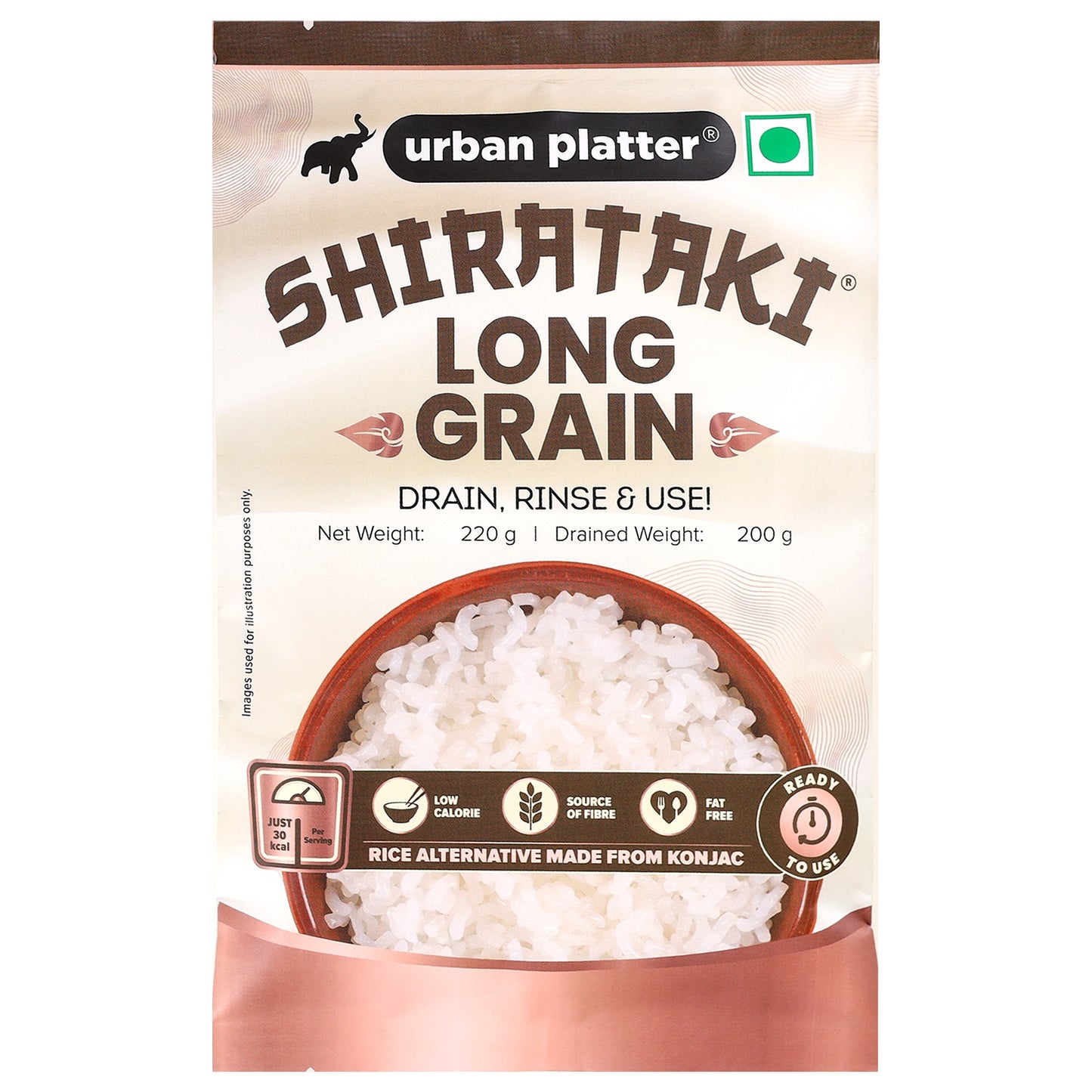 Urban Platter Shirataki Long-Grain Rice - 220 gms