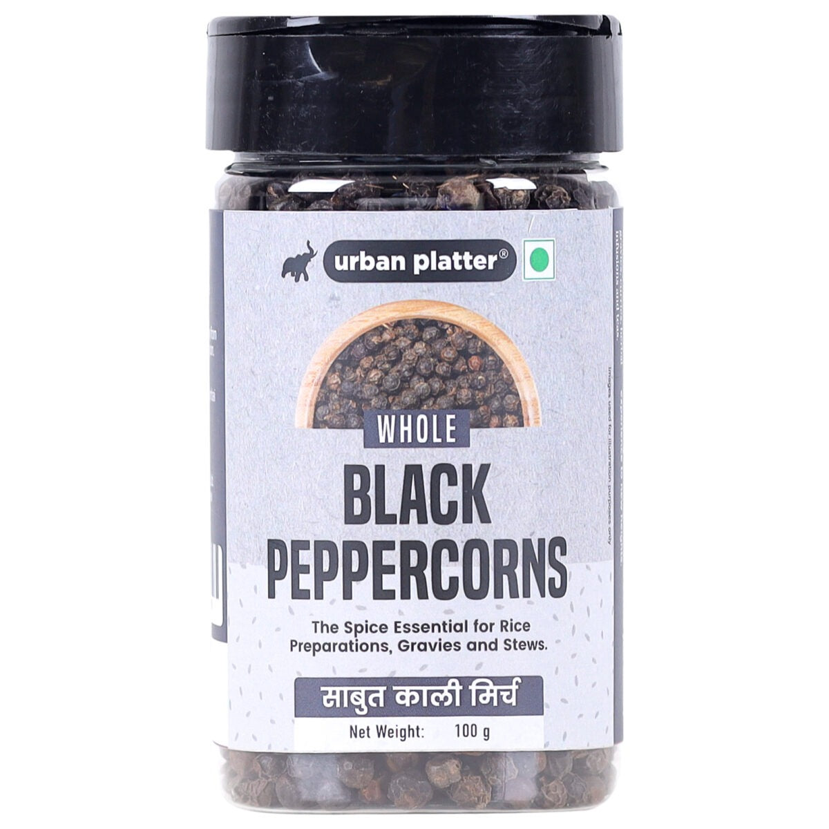 Urban Platter Whole Black Peppercorns - 100 gms