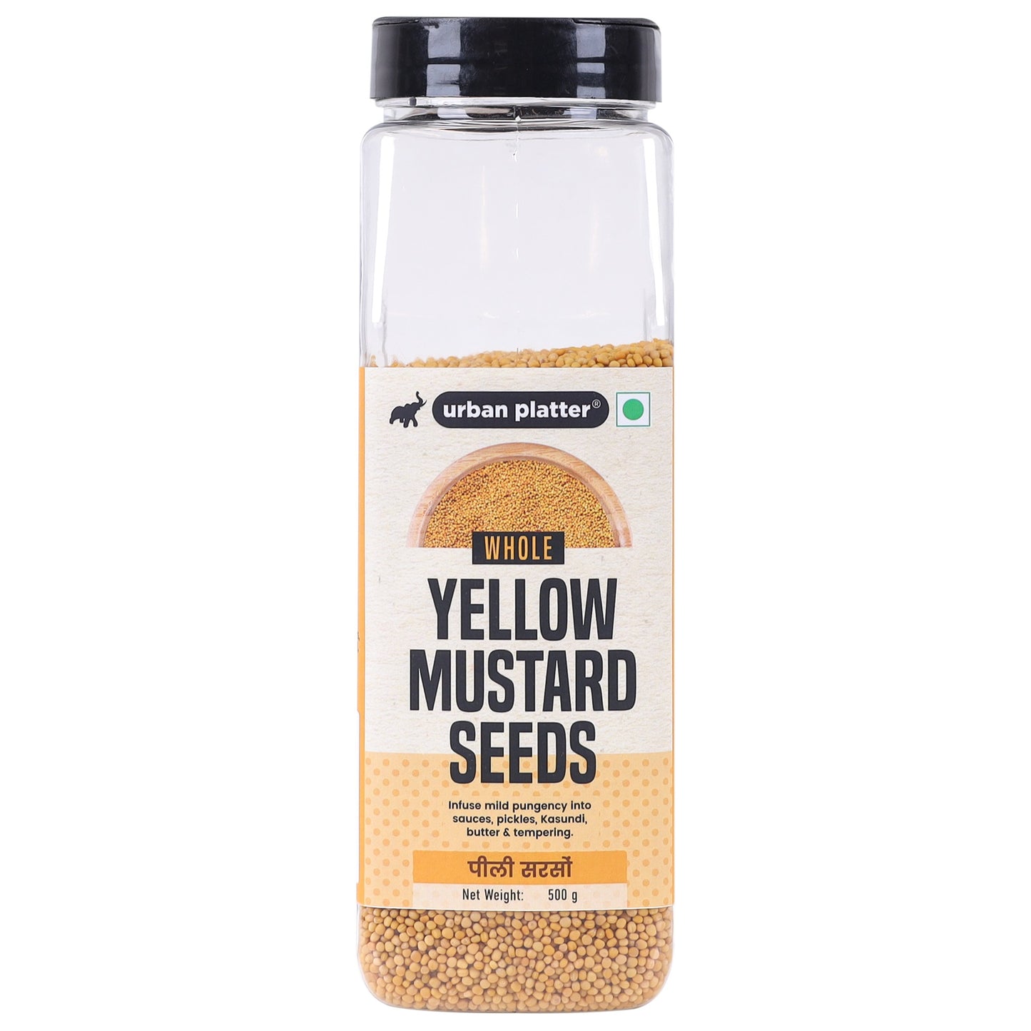 Urban Platter Whole Yellow Mustard Seeds - 500 gms