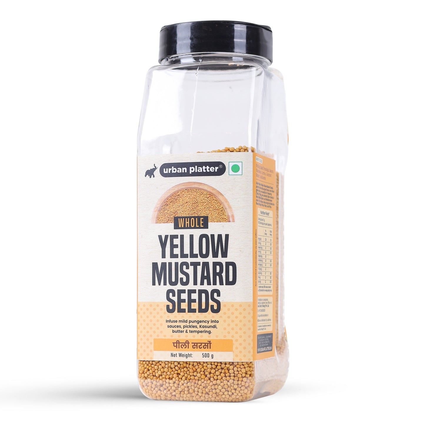 Urban Platter Whole Yellow Mustard Seeds - 500 gms