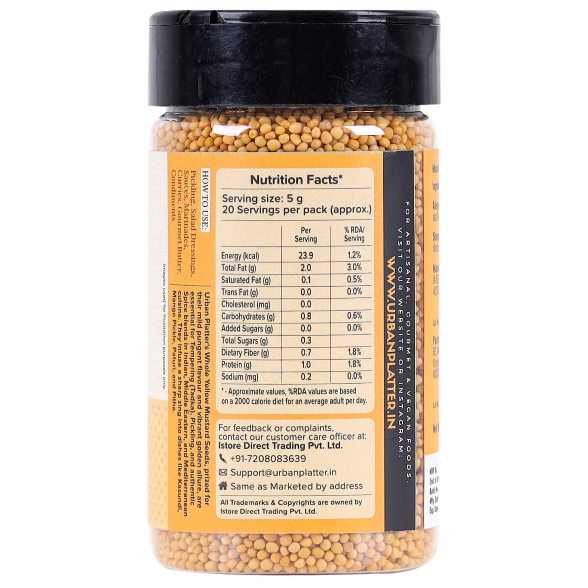 Urban Platter Yellow Mustard Seeds - 100 gms