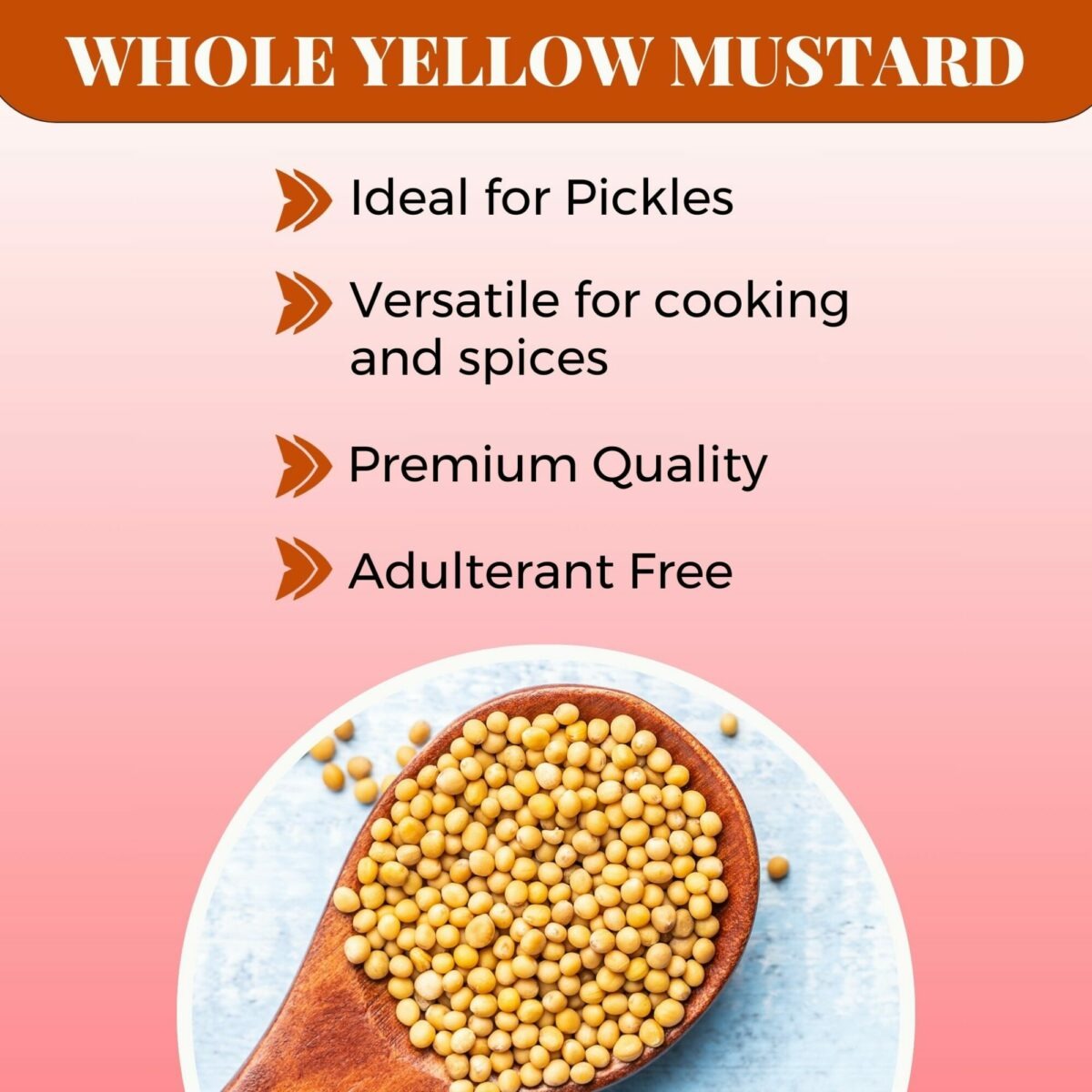 Urban Platter Yellow Mustard Seeds - 100 gms