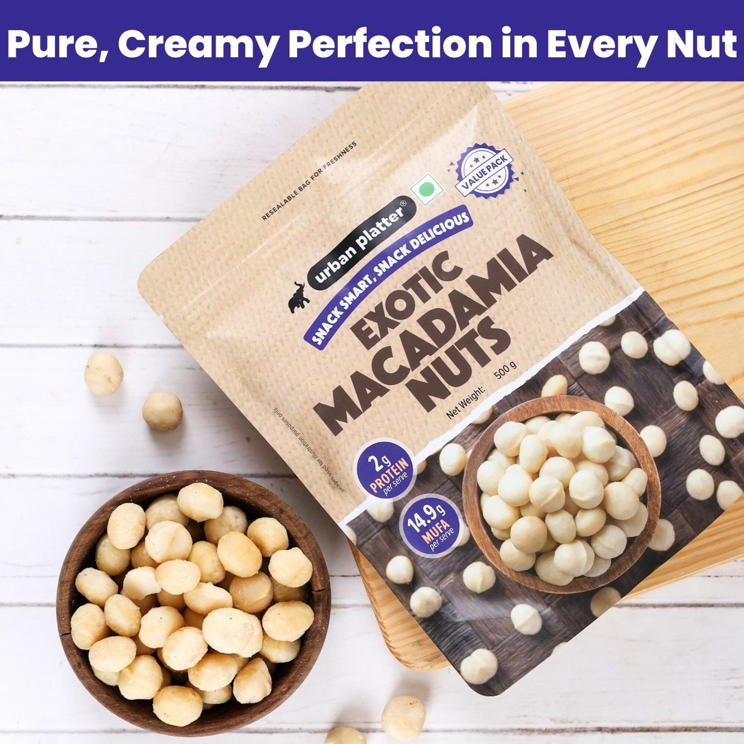 Urban Platter Bold and Exotic Macadamia Nuts - 500 gms