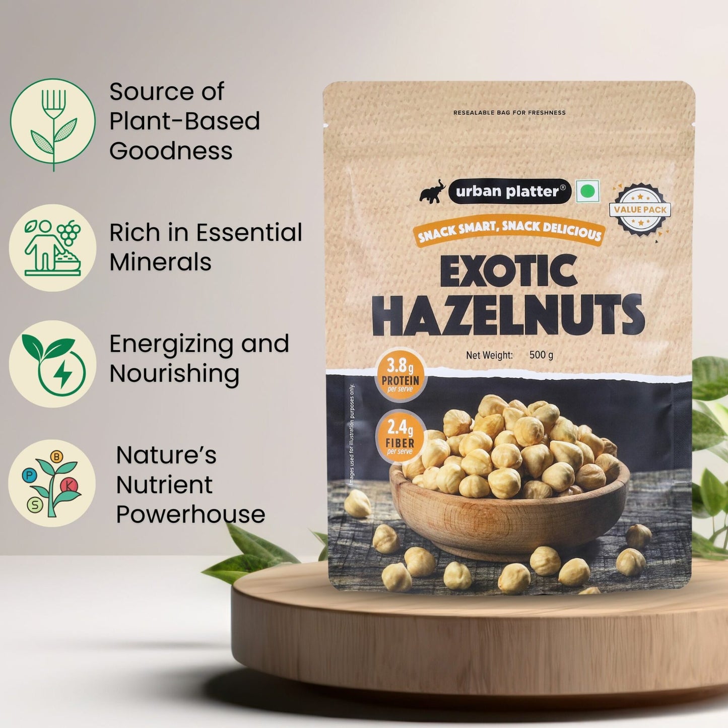 Urban Platter Turkish Hazelnuts - 500 gms