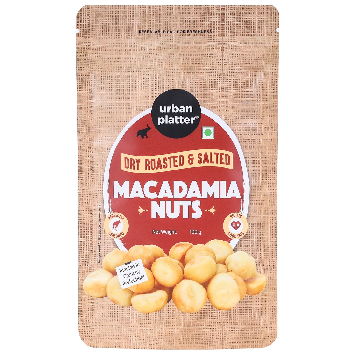 Urban Platter Roasted Salted Macadamia Nuts - 100 gms