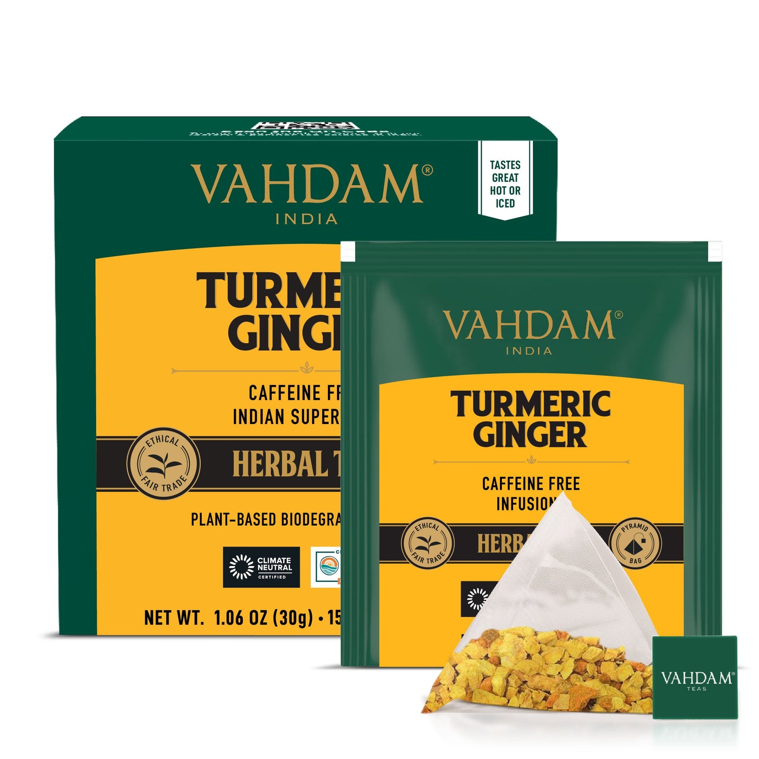 Turmeric Ginger Herbal Tea Tisane, 15 Count