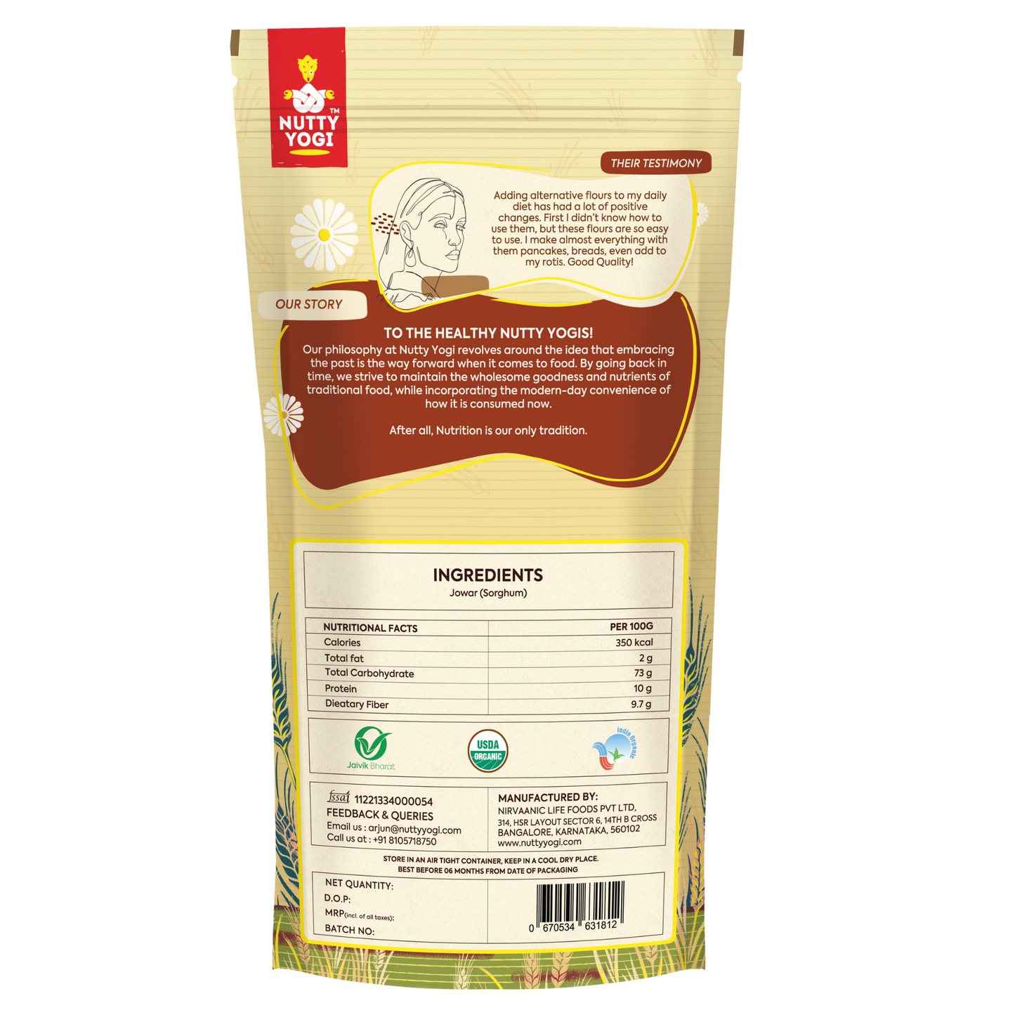 Nutty Yogi Sorghum Flour / Jowar Atta