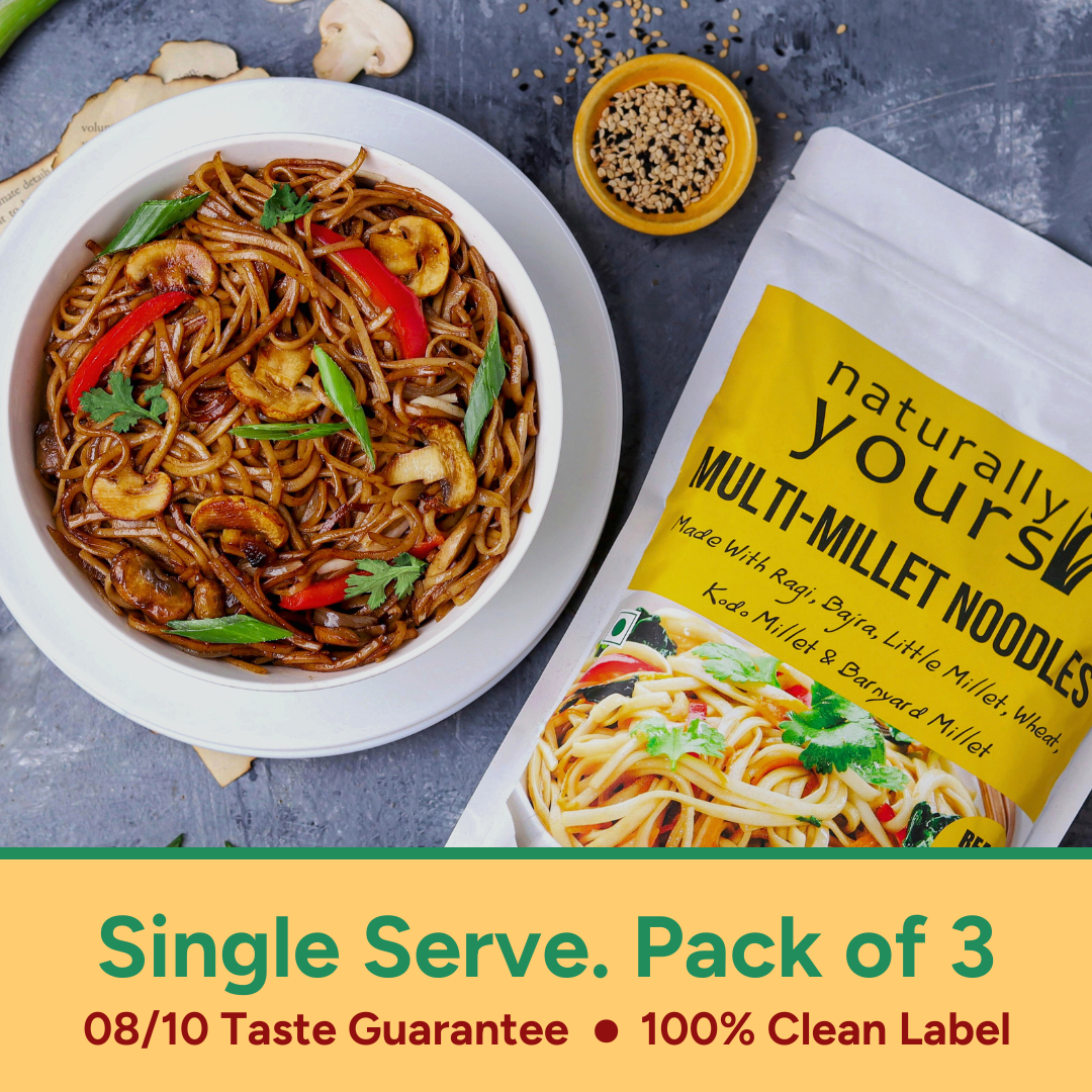 Single Serve Multi-Millet Noodles - Rich in Protein & Fiber - Ready in 5 Mins - Pack of 3 - 150g