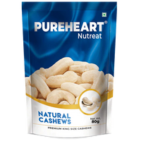 PUREHEART Nutreat Natural Cashews  Premium Whole Crunchy & Delicious Cashewnuts/Kaju/Dry Fruit