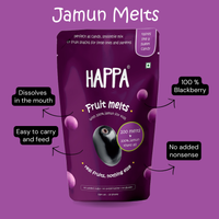 Happa Jamun Melts for little ones, made with 100% Blackberry & nothing else. No added flavour or Sugar!